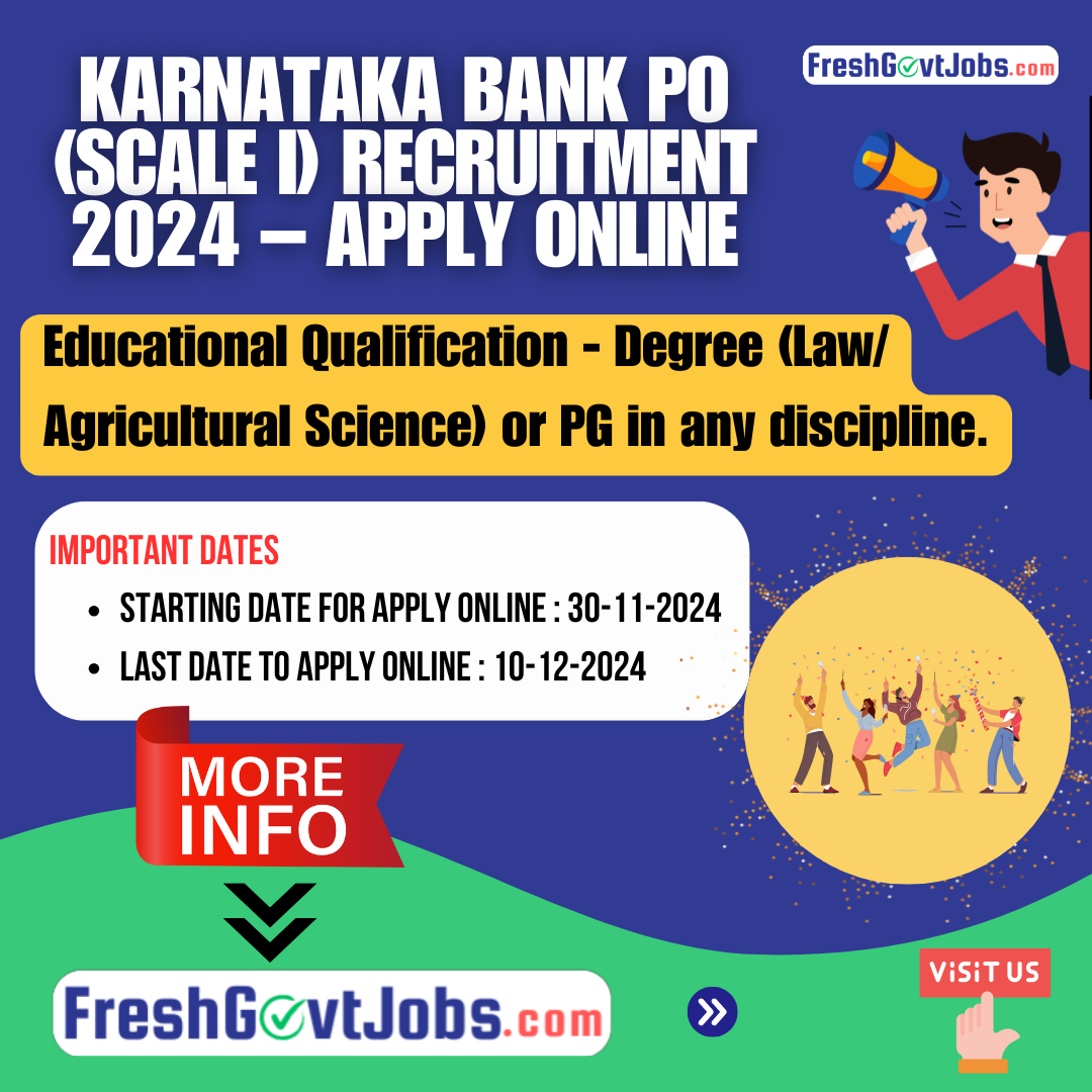 Karnataka Bank PO (Scale I) Recruitment 2024 – Apply Online for Probationary Officer Jobs