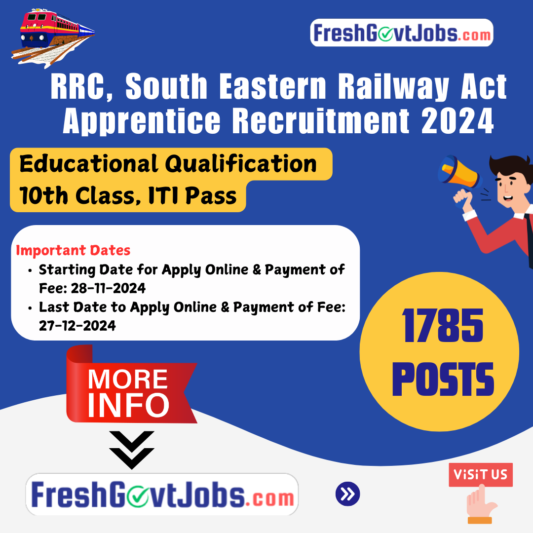 South Eastern Railway Act Apprentice Recruitment 2024 – Apply Online for 1785 Posts