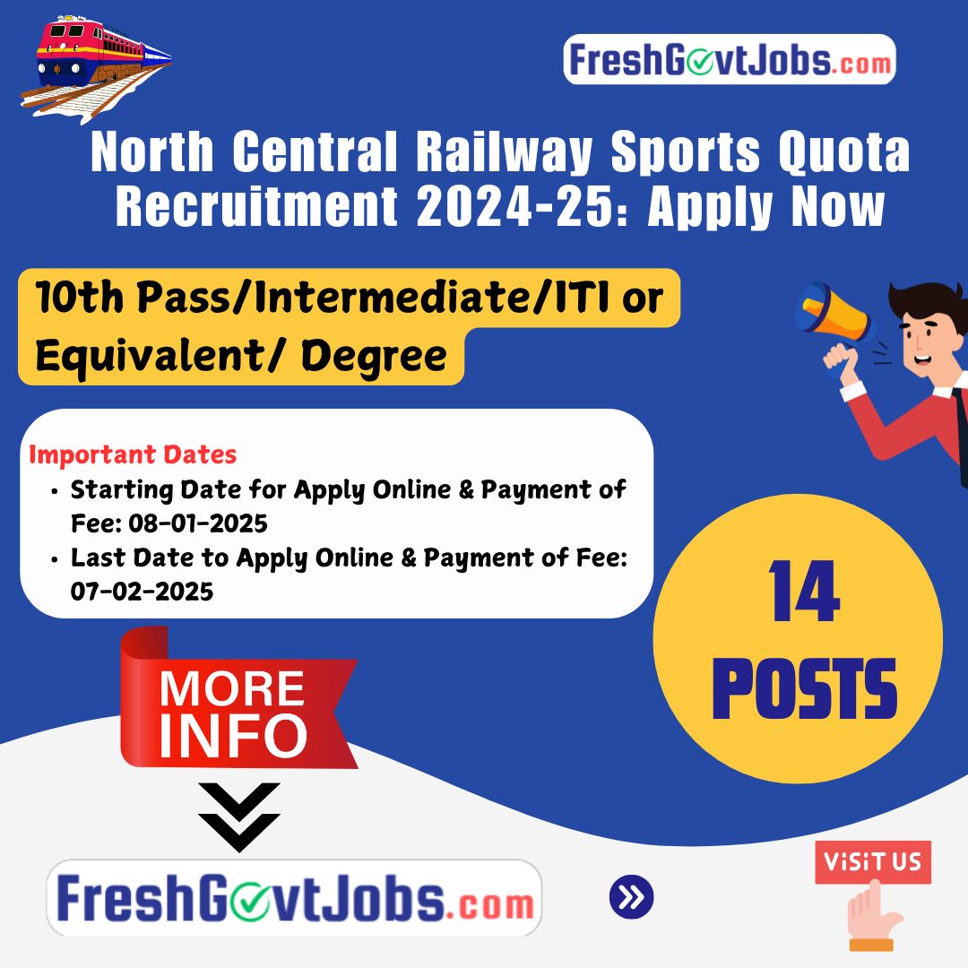 North Central Railway Sports Quota Recruitment 2024-25: Apply Now