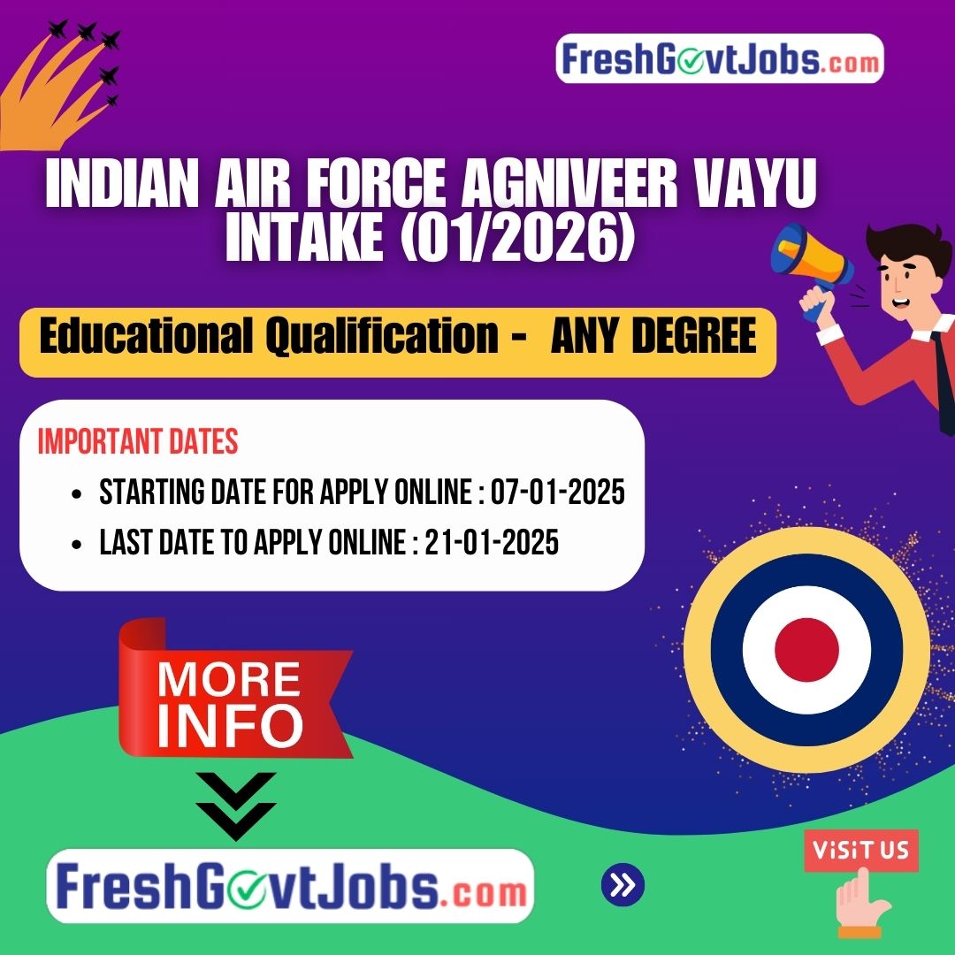 Indian Air Force Agniveer Vayu Intake 2026: Apply Online for Agnipath Scheme