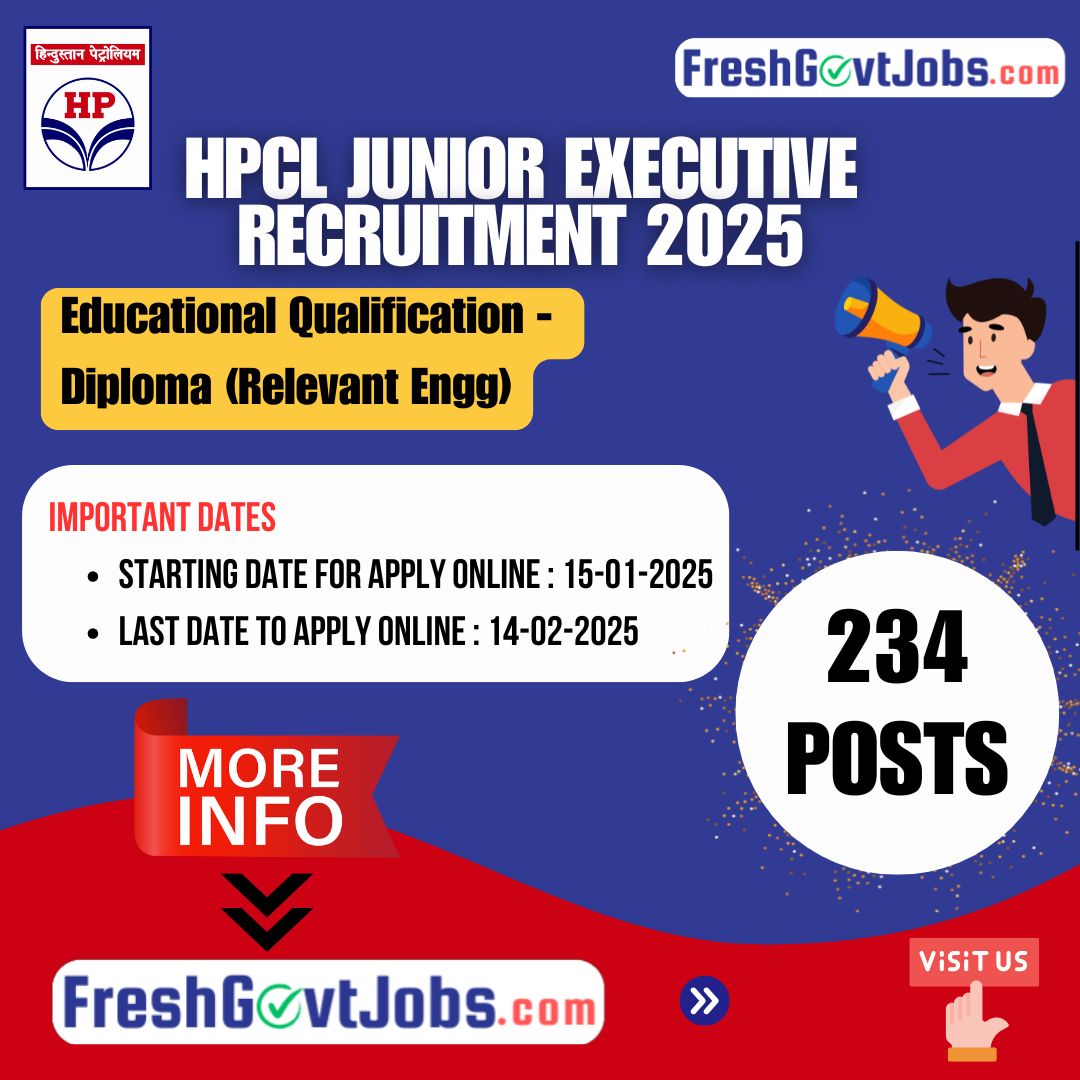 HPCL Junior Executive Recruitment 2025 – 234 Vacancies